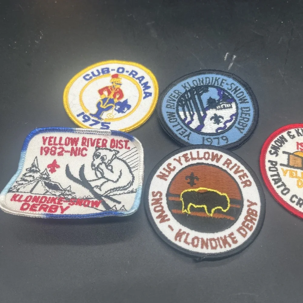 Vintage 1970s-80s Boy Scout Patch Lot (5) Yellow River District Klondike Derby - Picture 2 of 16